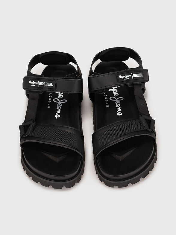Black sandals with textile details - 6