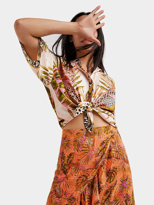 Shirt with leopard print - 5