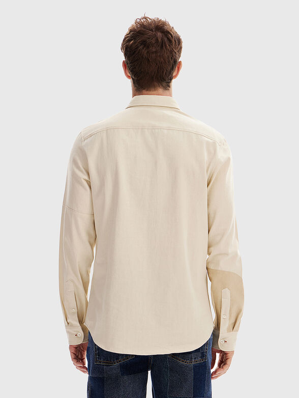 Cotton shirt in beige color - 3
