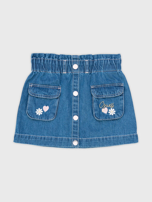 Denim skirt with embroidery - 1