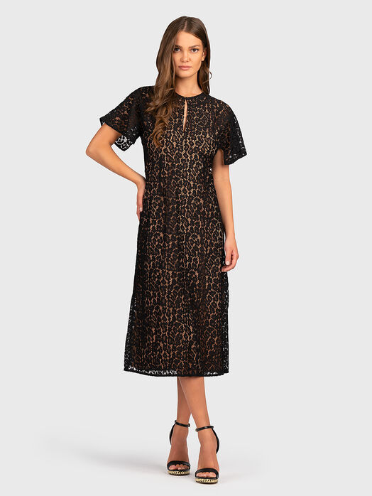 Midi dress with lace