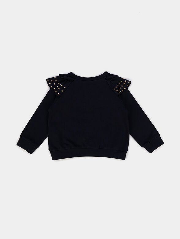 Black cotton sweatshirt with studs - 2