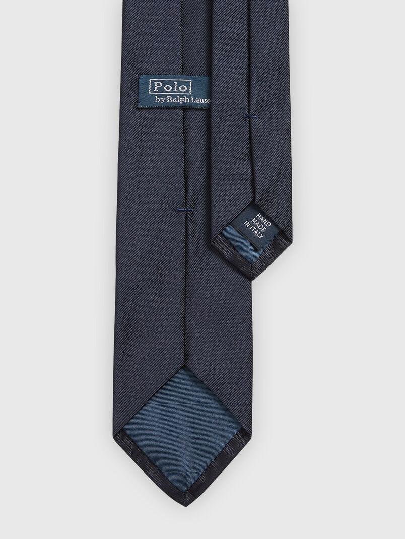 Dark blue tie in silk  - 3