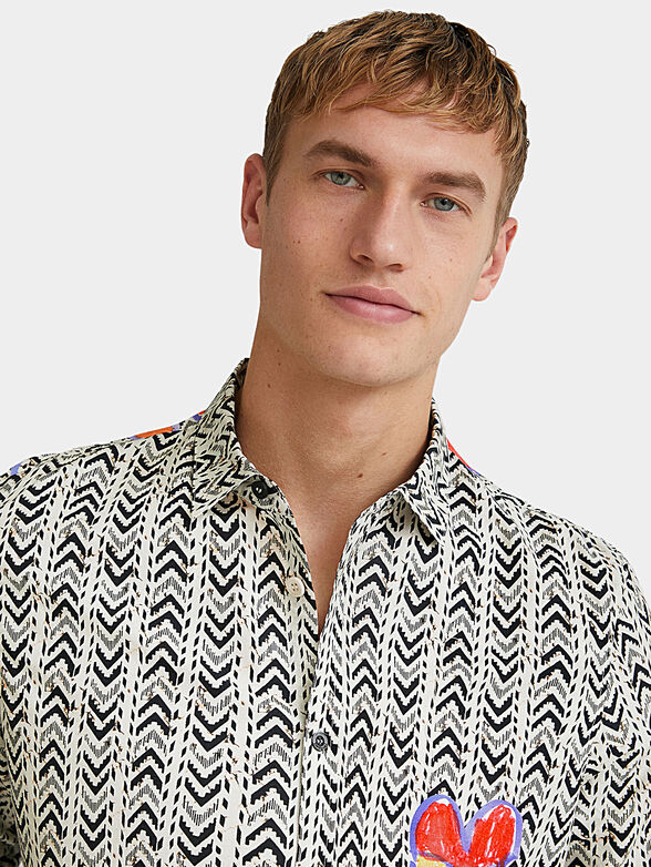 ALEJANDRO cotton shirt with art details - 4