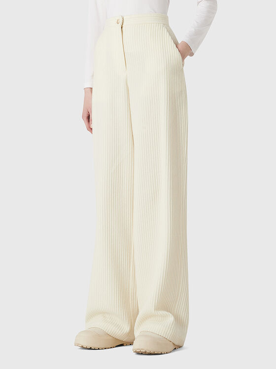 Wide leg trousers in wool blend - 1