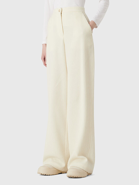 Wide leg trousers in wool blend - 1