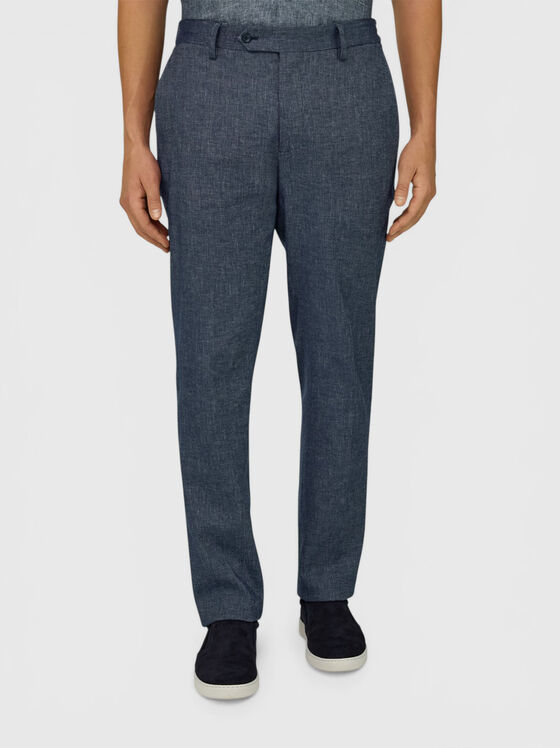 Панталон от ленен и памучен бленд - 1