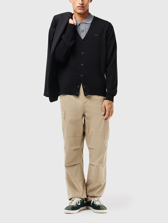 Black wool cardigan - 2