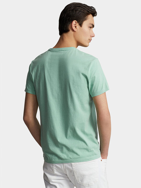 Green cotton T-shirt with logo - 3