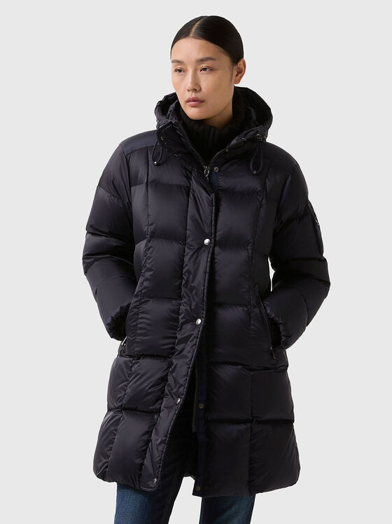 Пухено яке FANJA с качулка и лого бродерия - 1