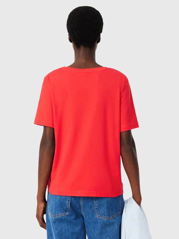 Black T-shirt with V-neck - 3