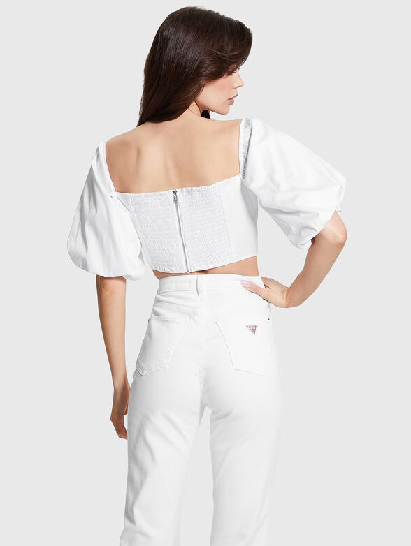 Black puff sleeve crop top - 3