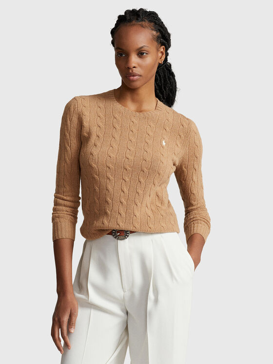 Wool blend sweater with logo embroidery - 1