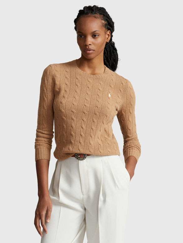 Wool blend sweater with logo embroidery - 1