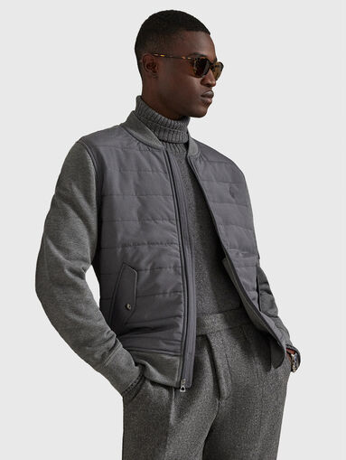 Bomber jacket with accent pocket - 4