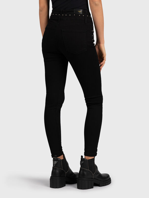 DION black jeans with appliqued eyelets - 2