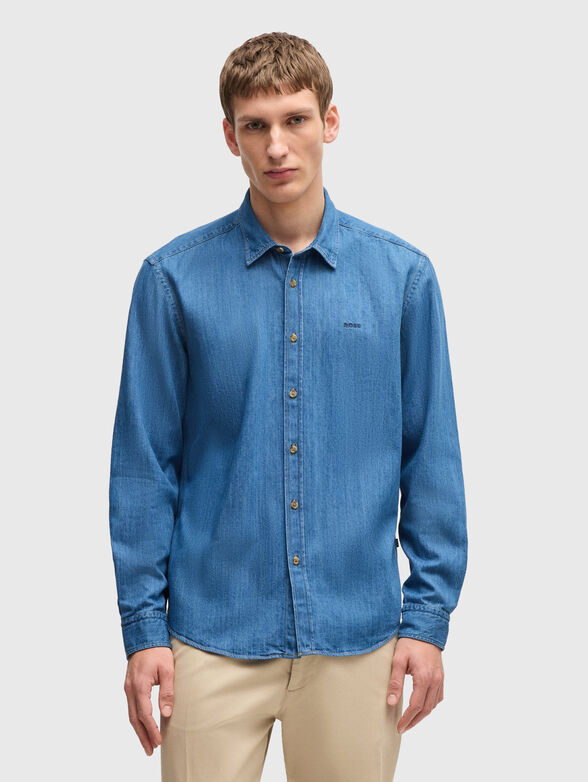 Denim shirt with long sleeves - 1