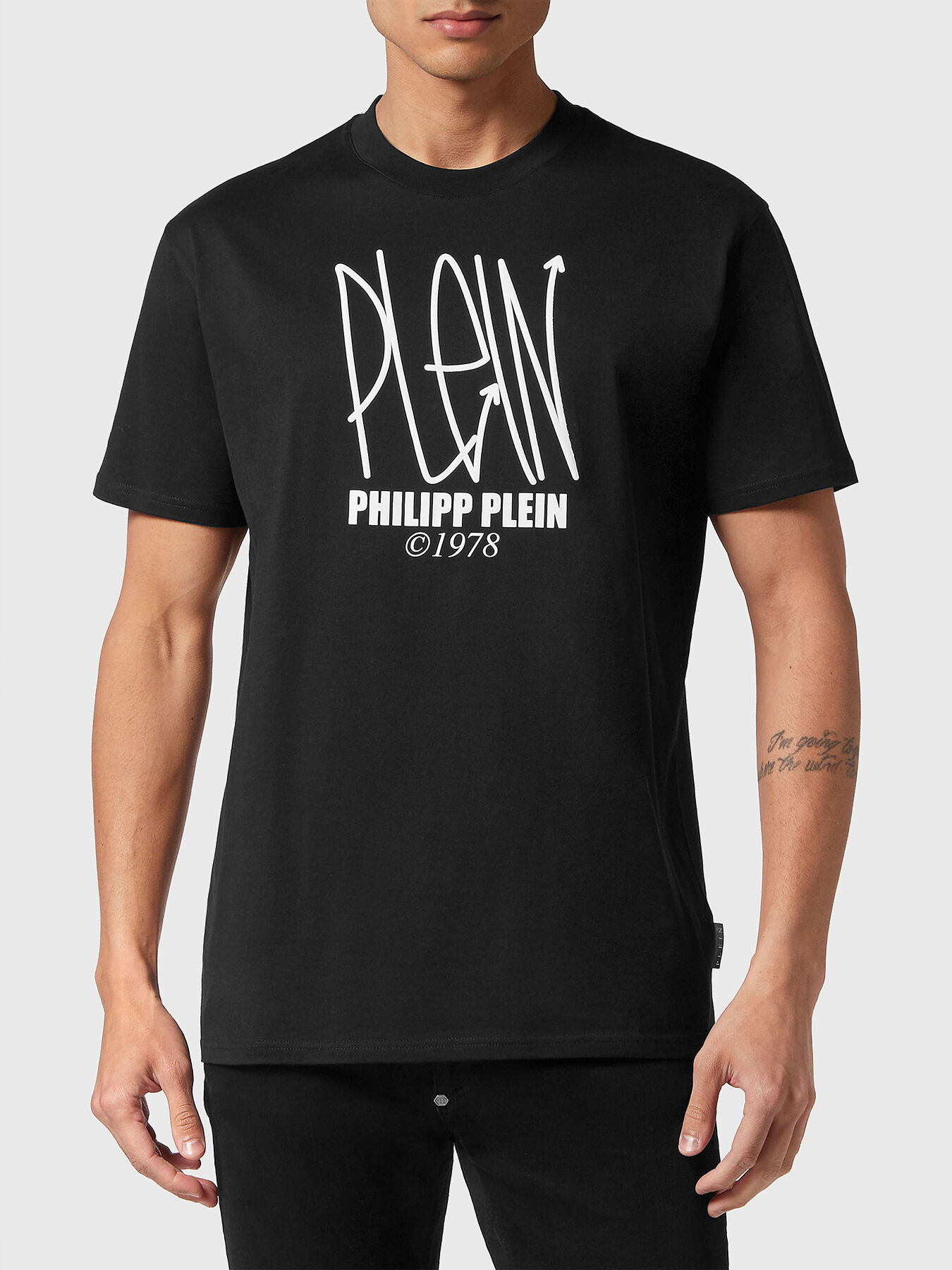 Tシャツ・カットソー PHILIPP PLEIN Men T Shirts MTK6188 PJY002N 02 Black Philipp Plein men's cotton T-shirt with logo