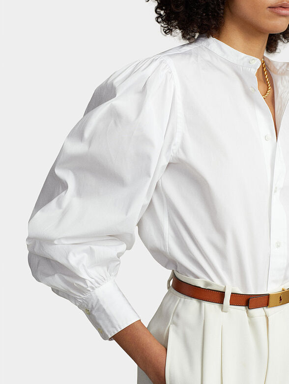 Cotton shirt with voluminous sleeves - 4