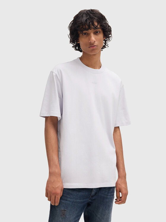 Памучна тениска с лого акцент - 1