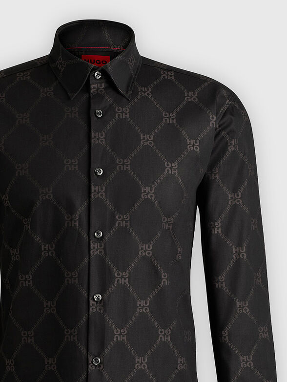 Slim cotton shirt with monogram - 2