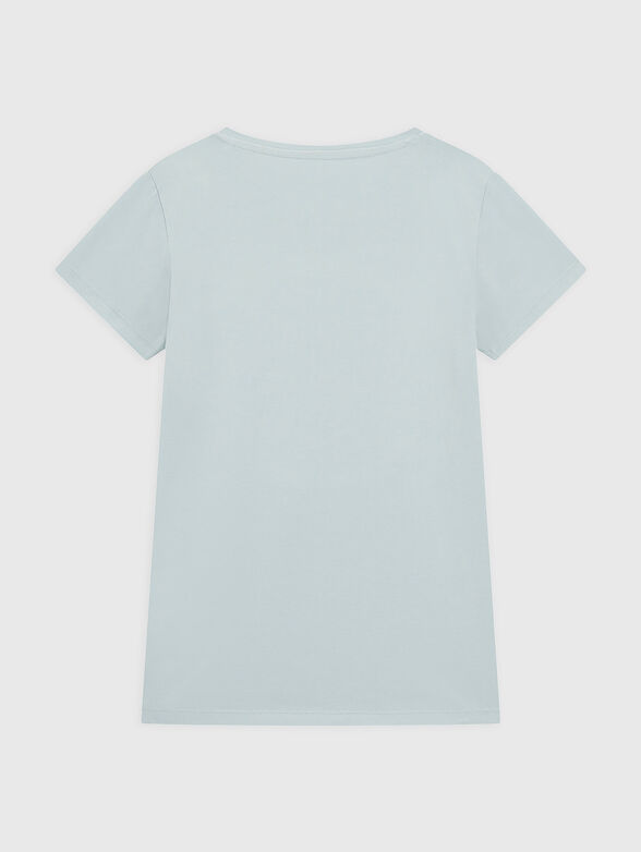 Cotton T-shirt with appliquéd rhinestones - 2