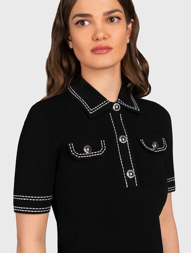 Black mini dress with buttons - 3