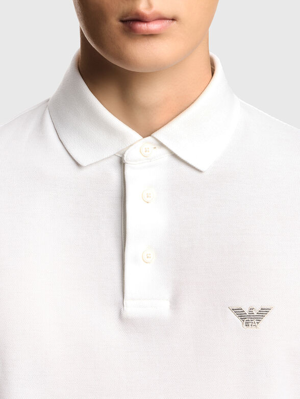 Cotton polo shirt with embroidered logo - 4