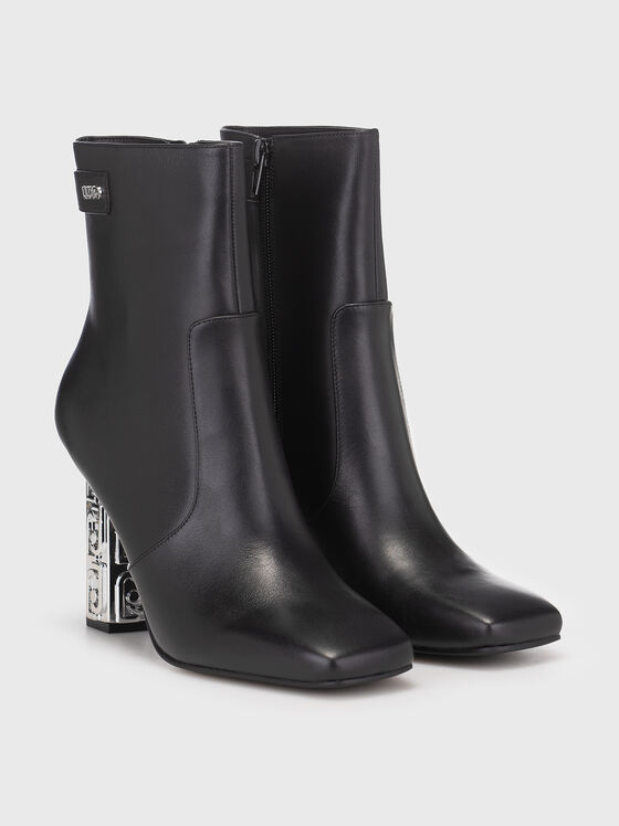 Черни боти JENNIFER с лого детайл - 2