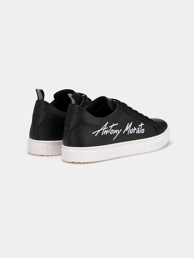 Black sneakers with logo print - 3