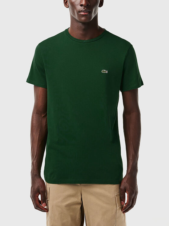 Зелена тениска с овално декотле - 1
