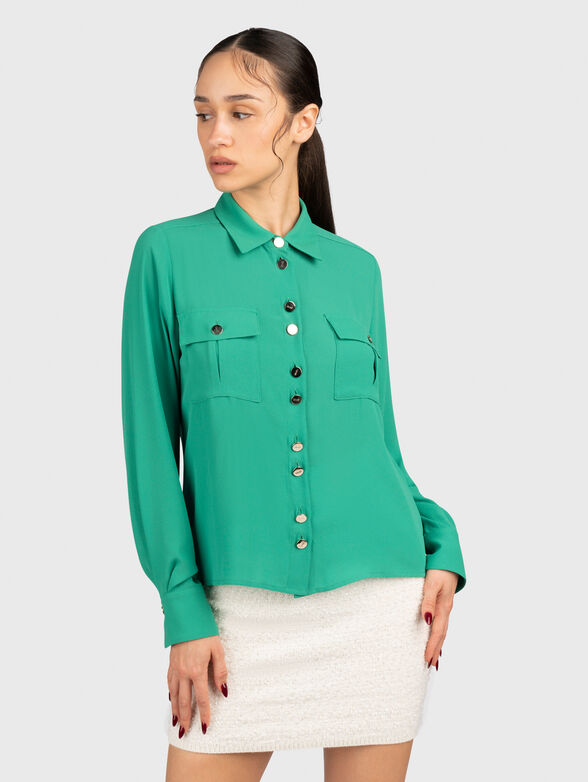 Shirt with accent buttons - 1