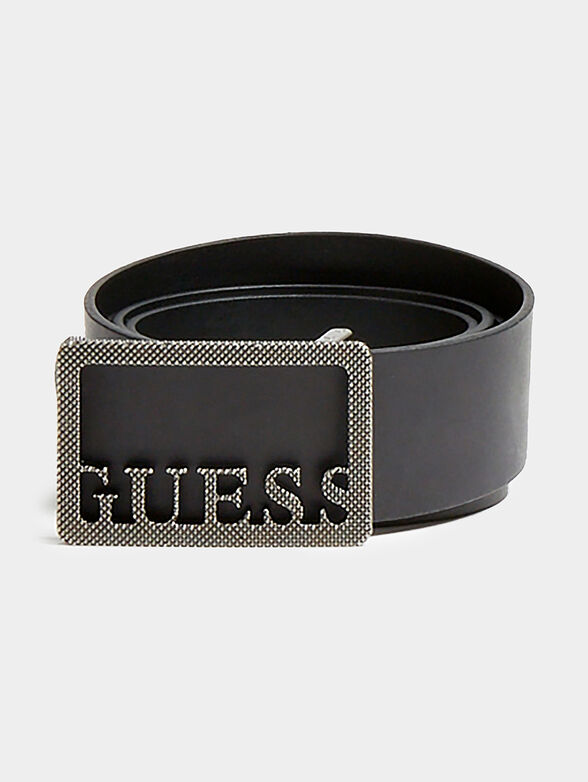 Real leather belt with logo buckle - 1