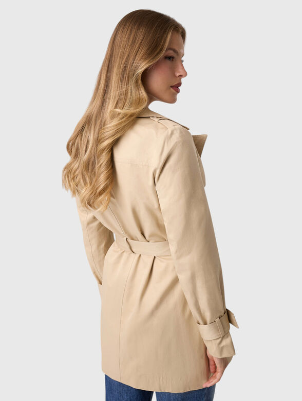 Beige cotton-blend trench coat - 2