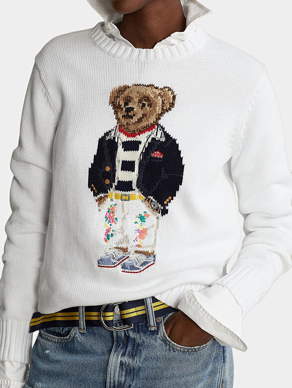 Cotton sweater with Polo Bear embroidery - 3