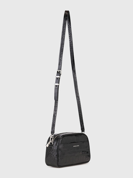 Leather crossbody bag with croco effect - 2