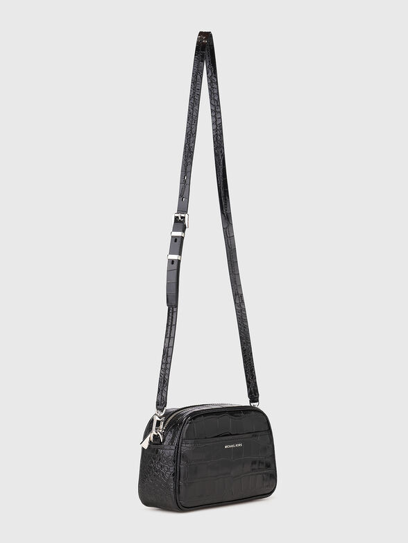 Leather crossbody bag with croco effect - 2