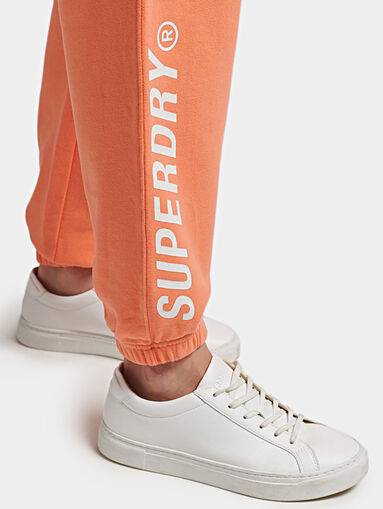 Cotton sports pants with logo details - 4