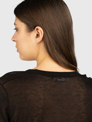 Silk blend sweater with sheer effect - 5