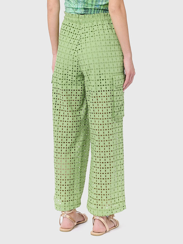 Perforated pants in green  - 2