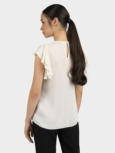 Black blouse with frills - 3