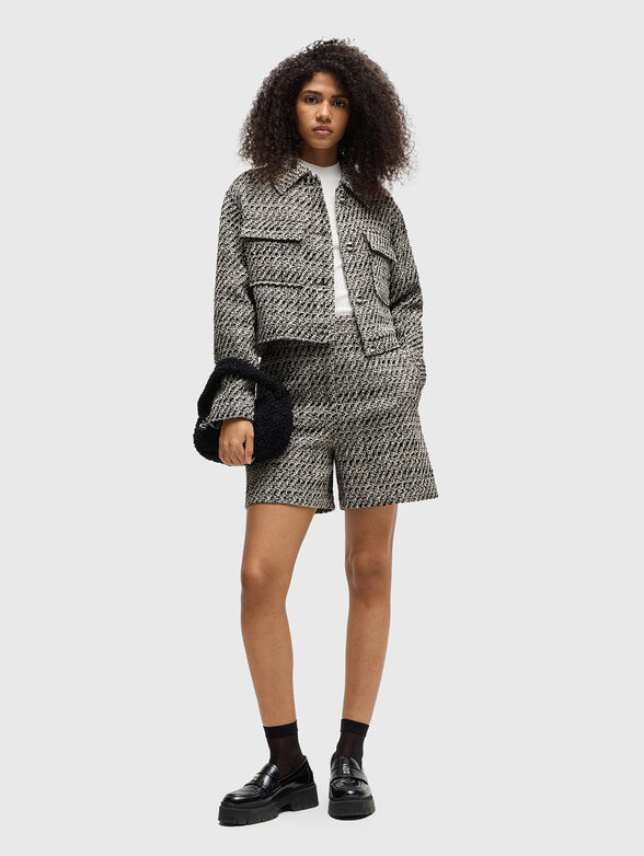 High-waisted boucle shorts - 3