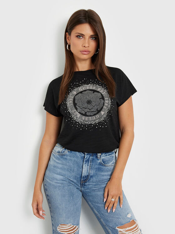 ZEBRA rhinestones T-shirt - 1