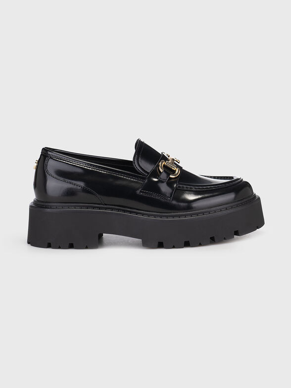 OCCUPY black leather loafers - 1