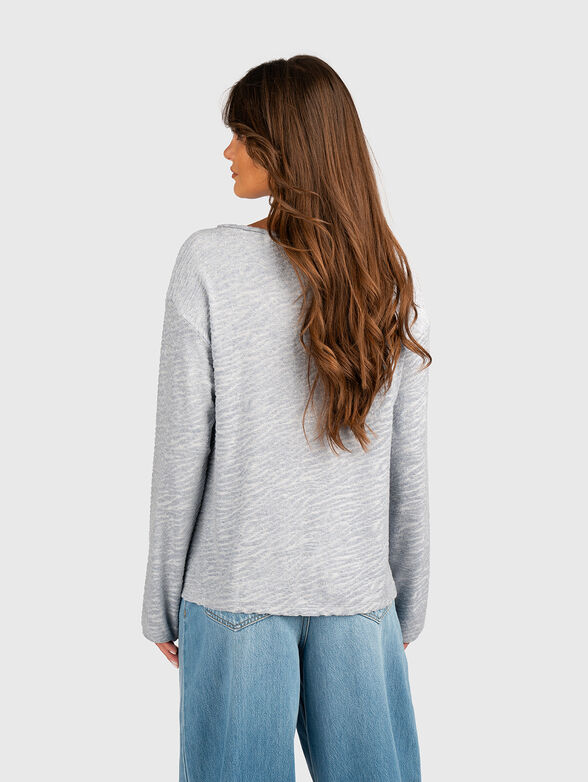 Long sleeved blouse with oval neckline - 3