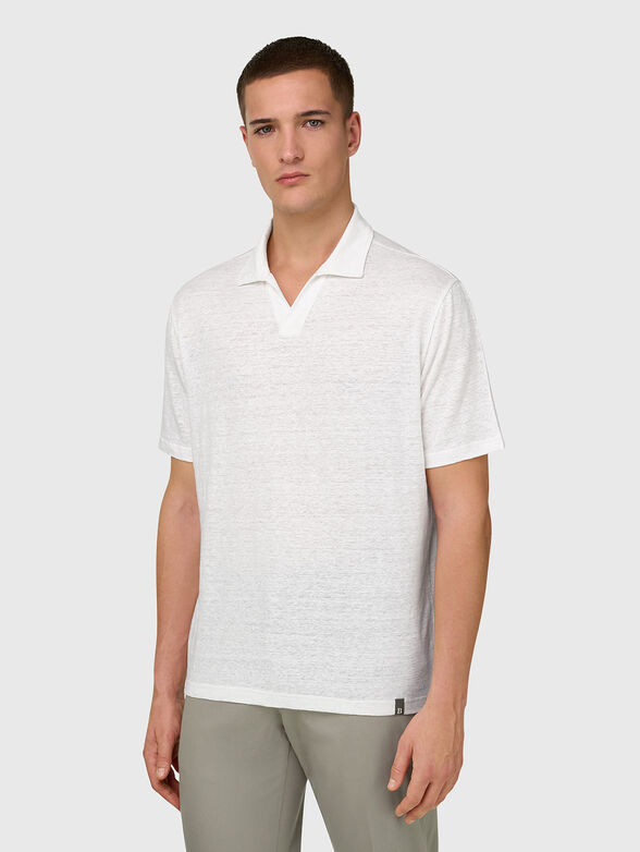 Linen-blend polo shirt - 1