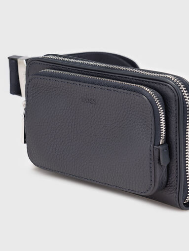 Leather waist bag with logo - 4