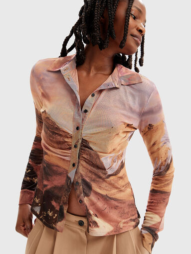 Shirt with multicolor print - 5