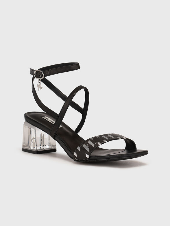 ICE BLOK leather sandals with logo details - 3