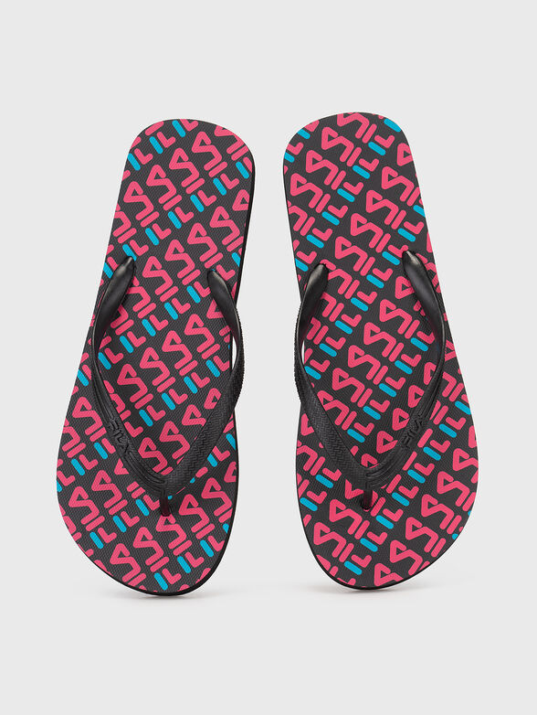 TROY LOGO flip-flops with monogram logo print - 6